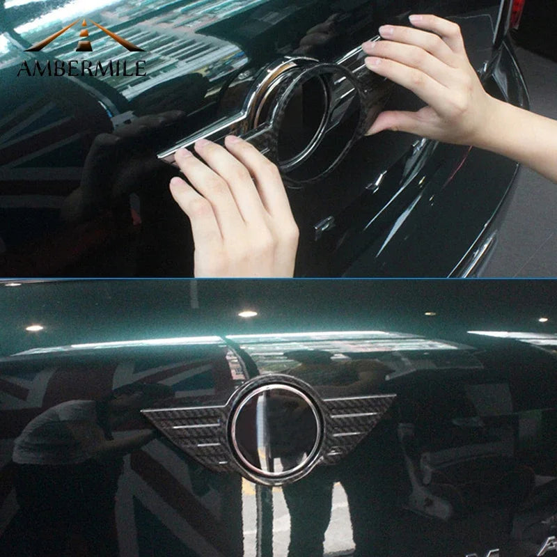 Car Front Hood Rear Trunk Logo Badge Emblem Sticker Carbon Fiber for Mini Cooper F54 F55 F56 F60 R55 R56 R57 R60 R61 Countryman - product view