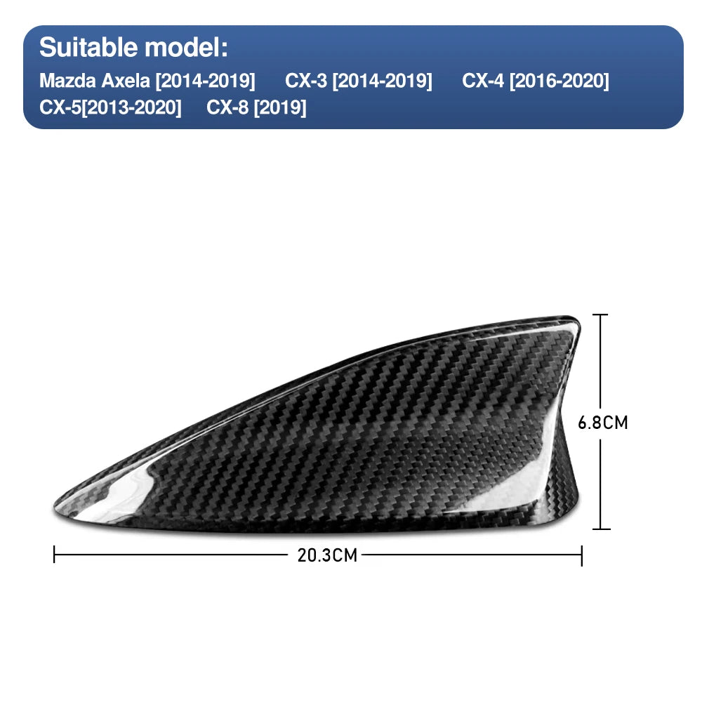 Hard carbon fiber Roof Shark Fin Antenna Cover Aerials Trim For Mazda 3 Axela 2014 2015-2019 Car Exterior Decoration Accessories - detail view 4