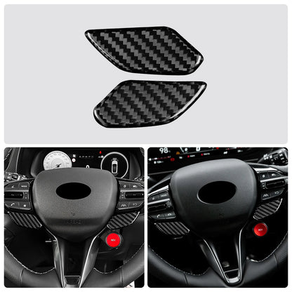 Real  Hard Dry Black Carbon Fiber Steering Wheel Sticker Hyundai i20 N/i30 N/Elantra N/Avante N 2021 2022 2023 2024 2025 2026