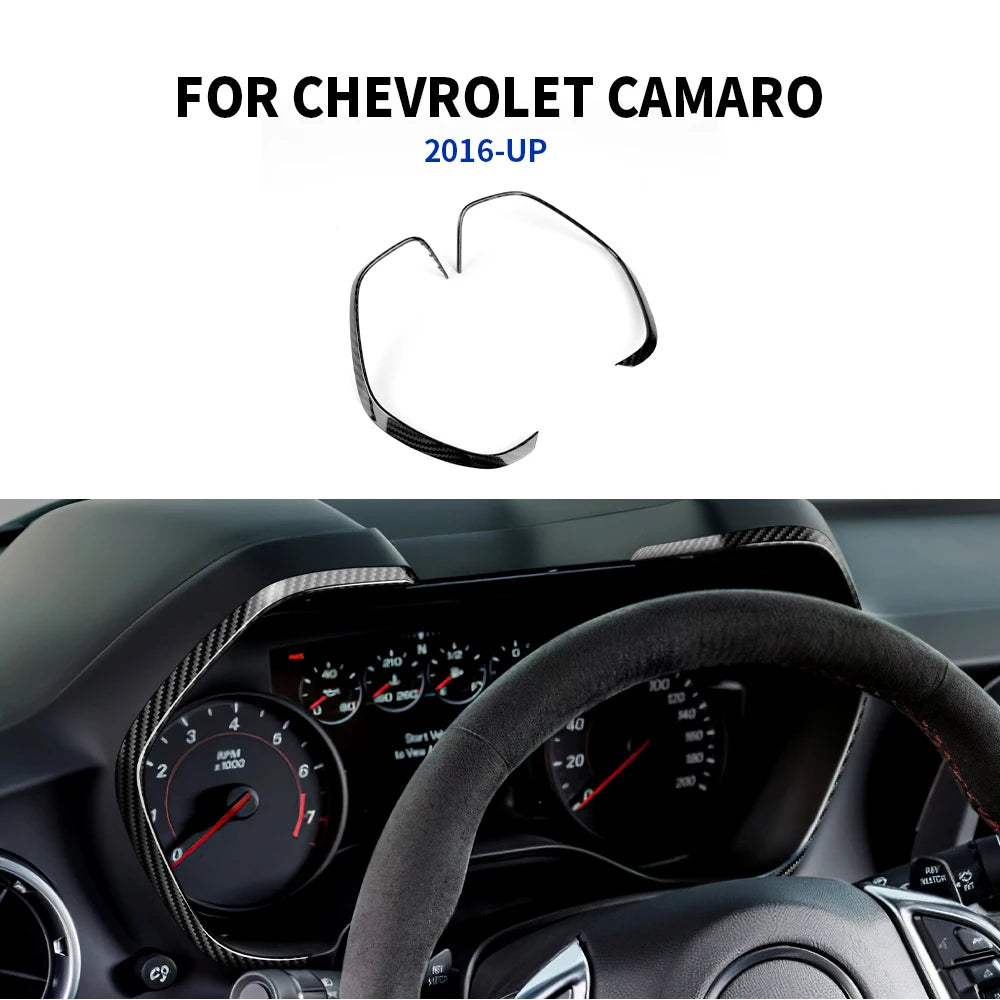 Real Hard Carbon Fiber For Chevrolet Camaro 2016 2017 2018 2019 2020 2021 2022 2023 Dashboard Frame Sticker Interior Accessories