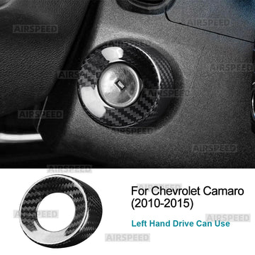 For Chevrolet Camaro 2010-2015 Hard Carbon Fiber Central Control Switch Decoration Ring Knob Trim Cover Interior Car Accessories
