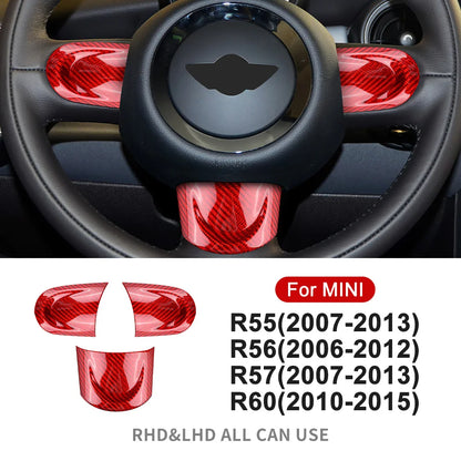 for MINI Cooper Countryman R60 R55 R56 R57 2010 2011 2012 Real Hard Carbon Fiber Car Steering Wheel Cover Trim Accessories - detail view 8