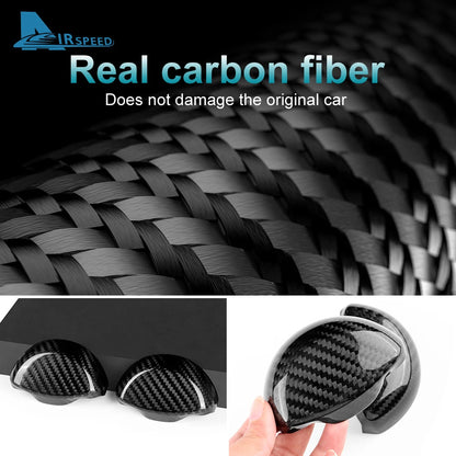 Real Dry Hard Carbon Fiber Sticker For Abarth 595 695 595C 695C Fiat 500 500C 2008-2024 LHD RHD Car Seat Belt Interior Cover