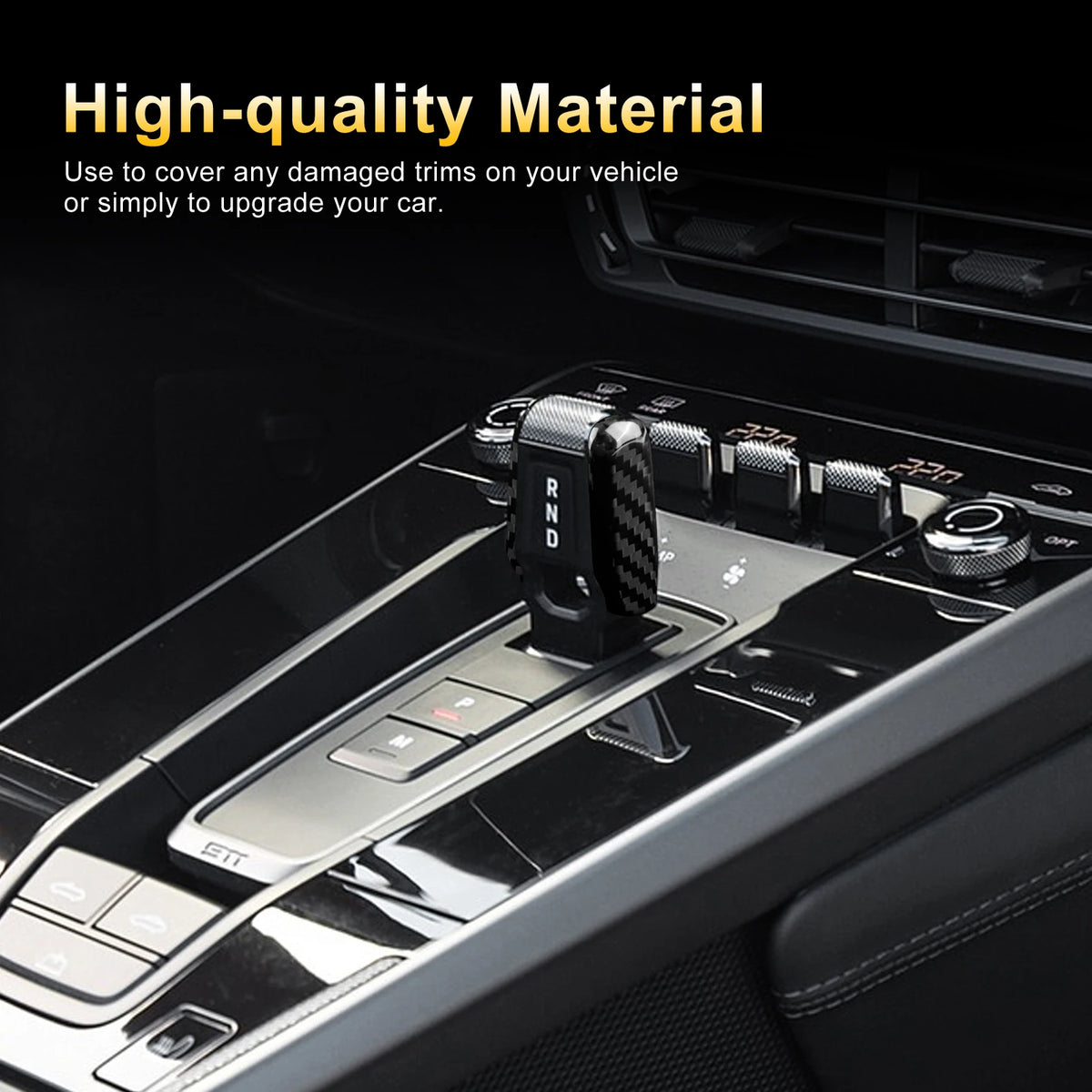 Real Hard Carbon Fiber Gear Shift Side Trim Sticker For Porsche 911 2020 2021 2022 2023 2024 2025 2026 Car Interior Accessories
