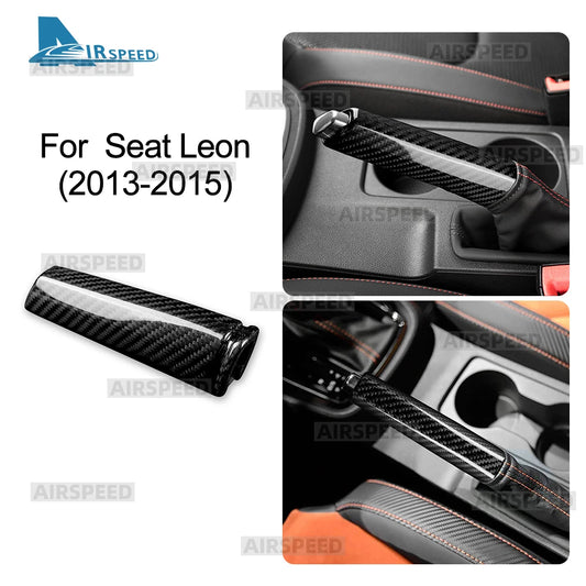 Real Hard Dry Carbon Fiber Replacement Cover For Seat Leon MK3 5F 2013 2014 2015 LHD RHD Car Handbrake Interior Accessories - product view