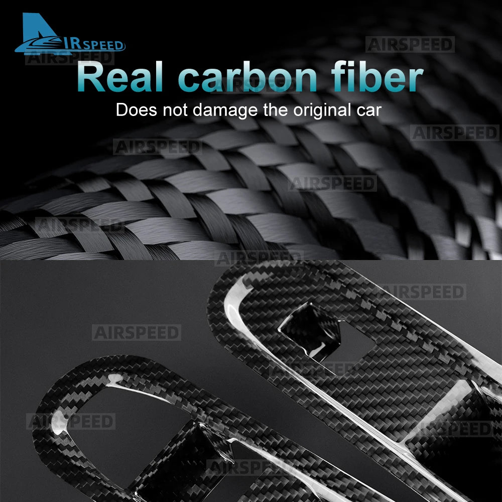 Real Hard Carbon Fiber Sticker for BMW Mini Cooper E J01 EV Electric SE 2024 2025 LHD RHD Car Door Window Switch Panel Cover - detail view 4