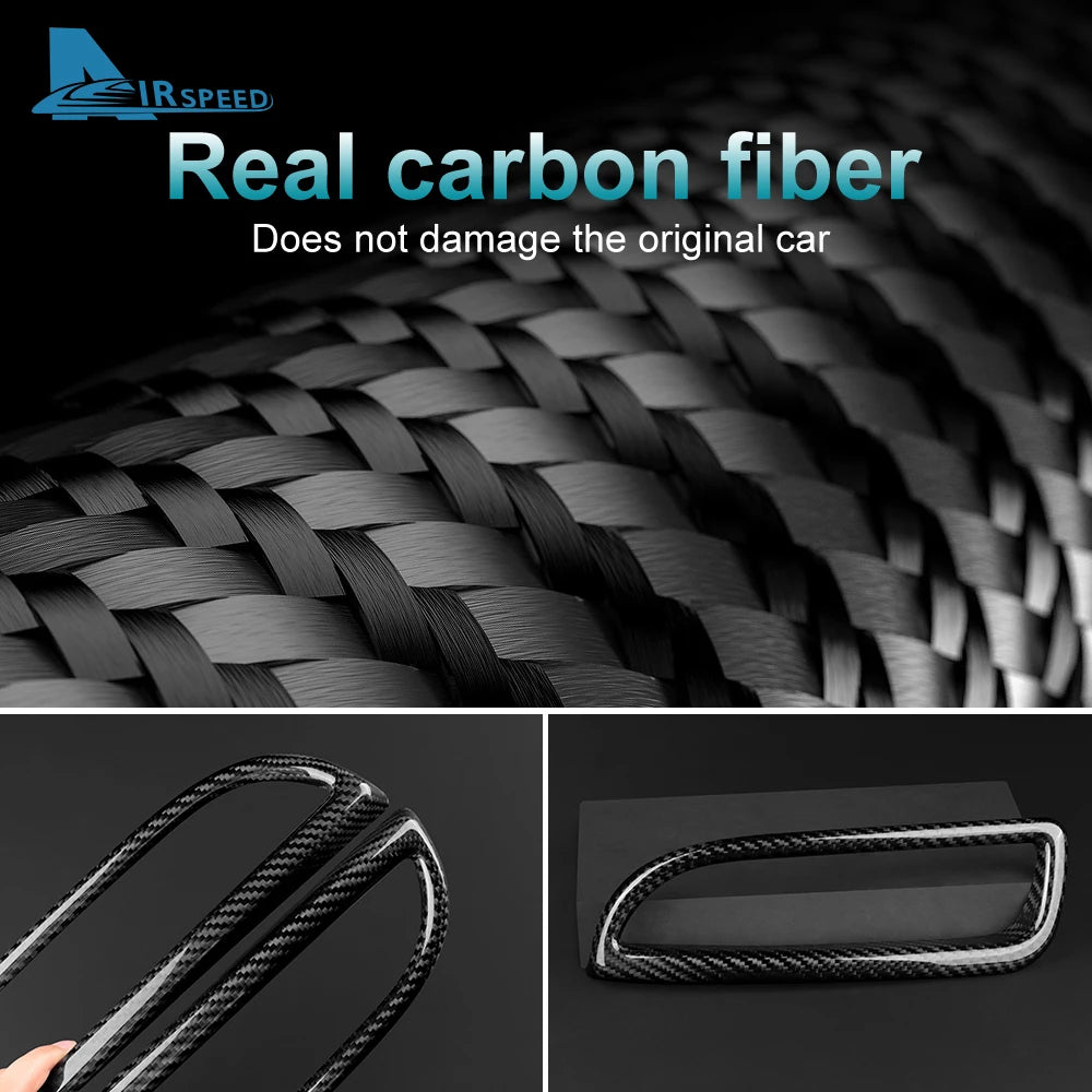 Real Hard Carbon Fiber Sticker For Abarth 595 695 2017 2018 2019 2020 2021 2022 2023 2024 Rear Rear Fog Light Frame 1Pair