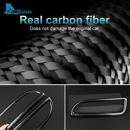 Real Hard Carbon Fiber Sticker For Abarth 595 695 2017 2018 2019 2020 2021 2022 2023 2024 Rear Rear Fog Light Frame 1Pair
