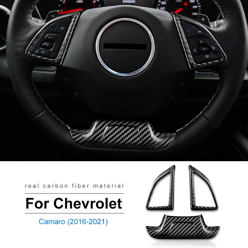 Real Hard Carbon Fiber For Chevrolet Camaro 2016 2017 2018 2019 2020 2021 2022 2023 Dashboard Frame Sticker Interior Accessories