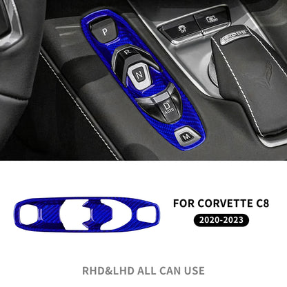 Real Hard Carbon Fiber For Chevrolet Corvette C8 2020 2021 2022 2023 Car Console Gear Shift Button Sticker Accessories