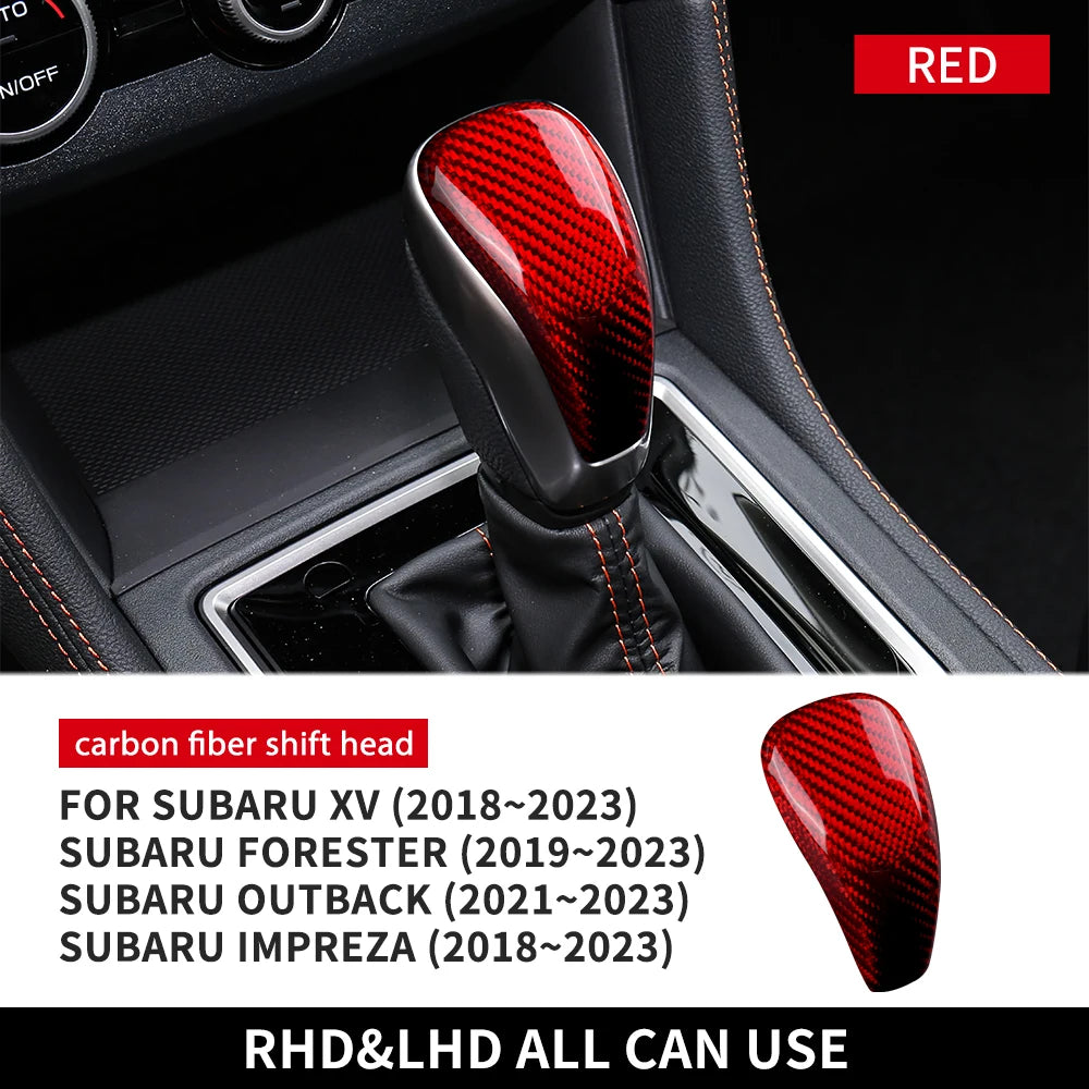 Real Hard Carbon Fiber For Subaru XV Impreza Forester 2018 2019 2020 2021 2022 2023 Outback 2021+ Gear Shift Knob Accessories - detail view 7