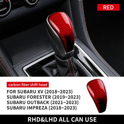 Real Hard Carbon Fiber For Subaru XV Impreza Forester 2018 2019 2020 2021 2022 2023 Outback 2021+ Gear Shift Knob Accessories - detail view 7