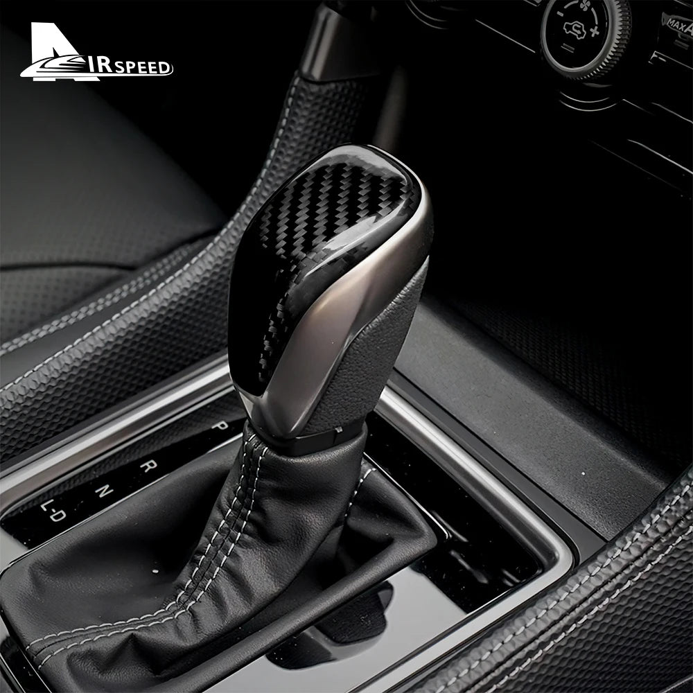 Real Hard Carbon Fiber For Subaru XV Impreza Forester 2018 2019 2020 2021 2022 2023 Outback 2021+ Gear Shift Knob Accessories - detail view