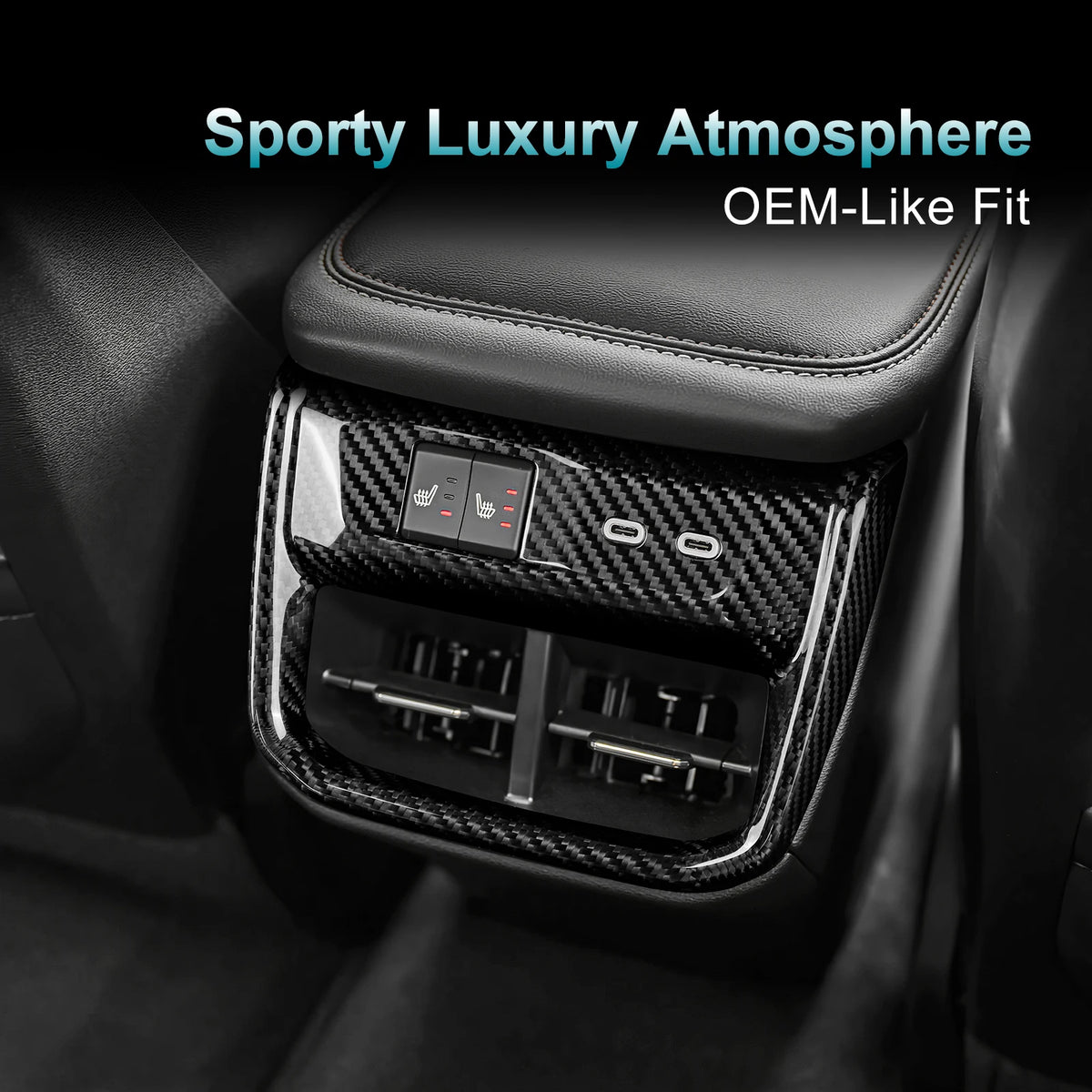 Sticker For Dodge Charger 2024 2025 2026 2027 Car Rear Air Outlet Frame Real Hard Dry Carbon Fiber Trim Interior Accessories