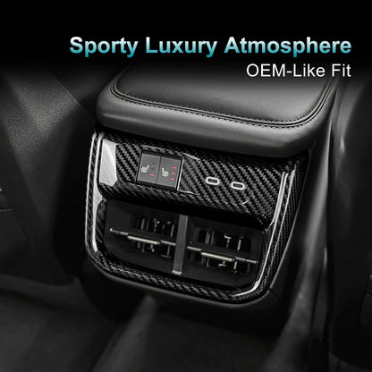 Sticker For Dodge Charger 2024 2025 2026 2027 Car Rear Air Outlet Frame Real Hard Dry Carbon Fiber Trim Interior Accessories