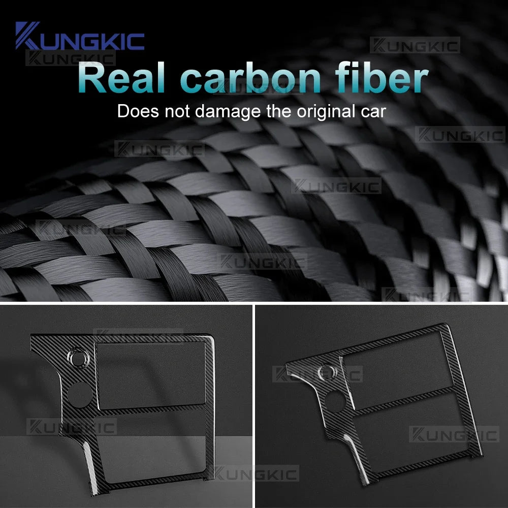 For 2025 2026 Toyota GR Yaris Hard Dry Carbon Fiber Center Console Navigation Screen Frame LHD Car Interior Trim Sticker - detail view 6
