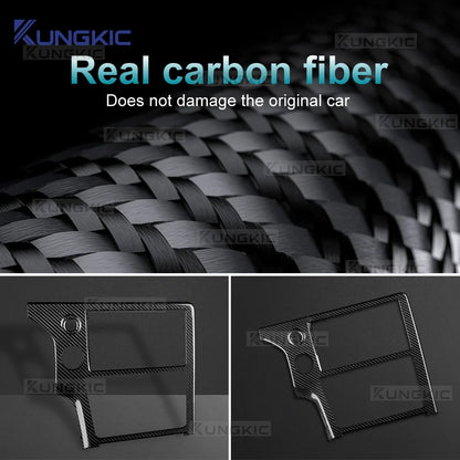 For 2025 2026 Toyota GR Yaris Hard Dry Carbon Fiber Center Console Navigation Screen Frame LHD Car Interior Trim Sticker - detail view 6