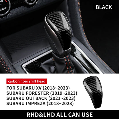 Real Hard Carbon Fiber For Subaru XV Impreza Forester 2018 2019 2020 2021 2022 2023 Outback 2021+ Gear Shift Knob Accessories - detail view 8