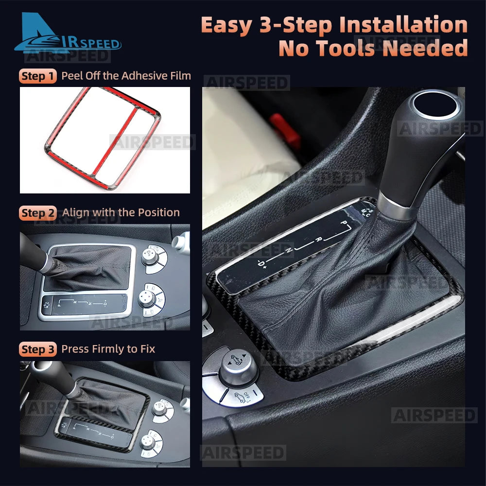 Real Hard Carbon Fiber Trim Cover For Mercedes Benz SLK R171 2004 2005 2006 2007-2010 Automatic Car Central Control Gear Panel