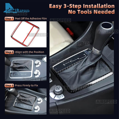 Real Hard Carbon Fiber Trim Cover For Mercedes Benz SLK R171 2004 2005 2006 2007-2010 Automatic Car Central Control Gear Panel