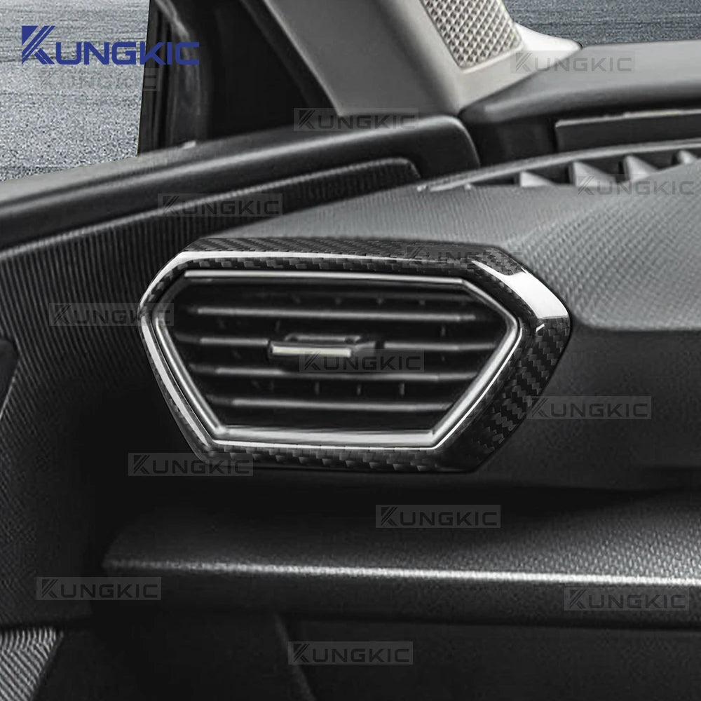 Hard Carbon Fiber Center Console Side Air Vent Frame Trim Cover For Seat Leon/Cupra Leon/Formentor 2021 2022 2023 2024 2025 2026 - detail view 3