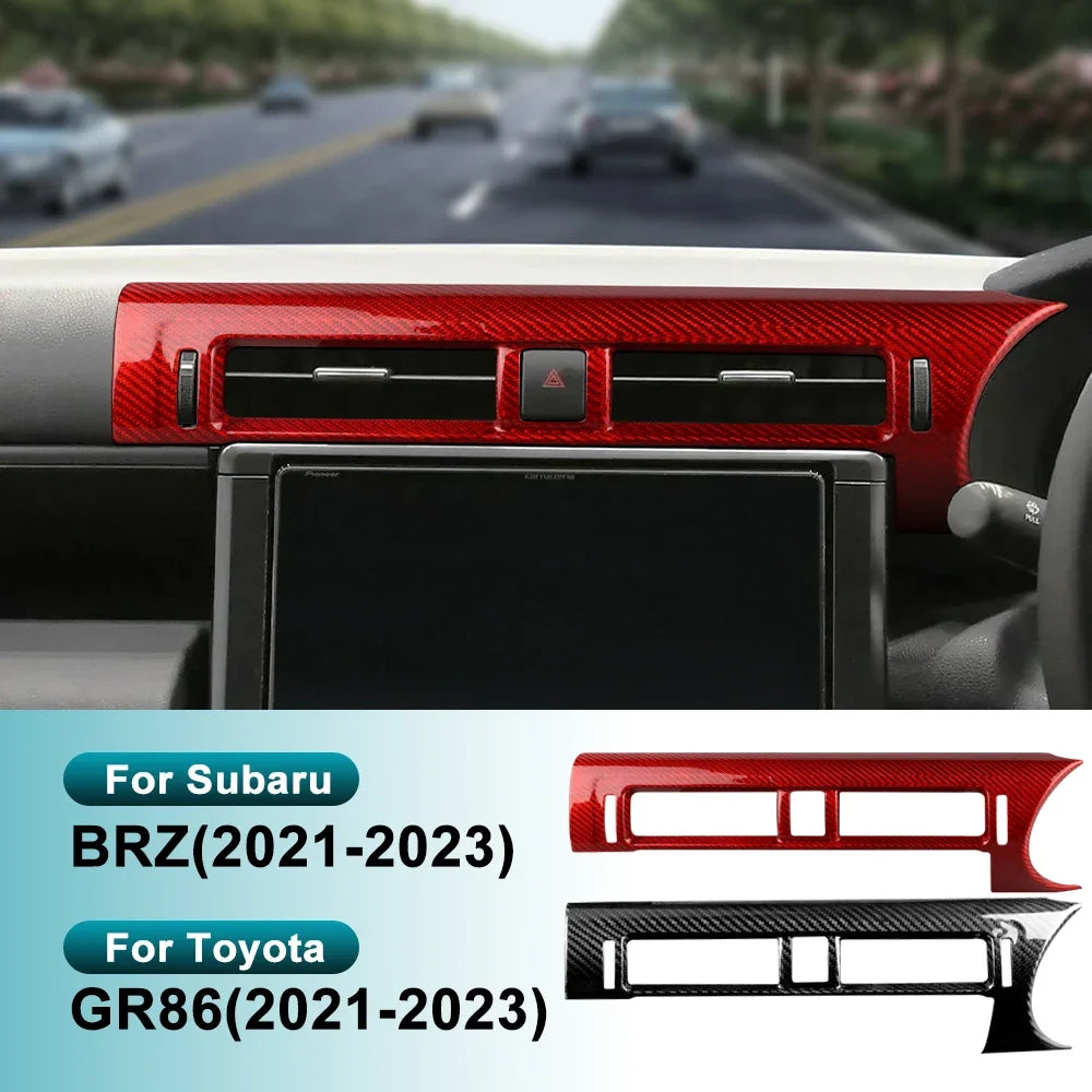 Real Hard Carbon Fiber For Subaru BRZ Toyota GR86 2021 2022 2023 2024 2025 JDM RHD Car Center Air Outlet Vent Sticker Interior - product view