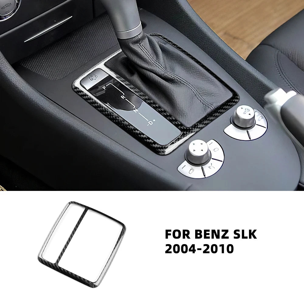 Real Hard Carbon Fiber Trim Cover For Mercedes Benz SLK R171 2004 2005 2006 2007-2010 Automatic Car Central Control Gear Panel