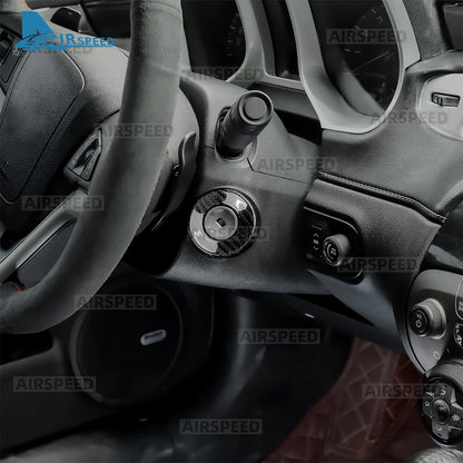 For Chevrolet Camaro 2010-2015 Hard Carbon Fiber Central Control Switch Decoration Ring Knob Trim Cover Interior Car Accessories - detail view 4
