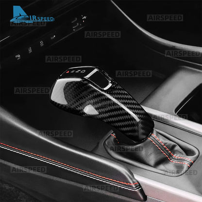 Real Hard Dry Carbon Fiber Sticker For Dodge Charger 2024 2025 2026 2027 LHD Car Gear Shift Knob Cover Trim Accessories