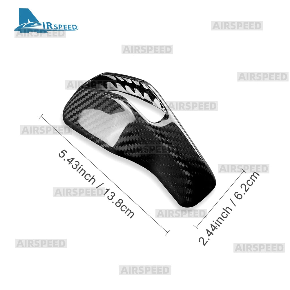 Real Hard Dry Carbon Fiber Sticker For Dodge Charger 2024 2025 2026 2027 LHD Car Gear Shift Knob Cover Trim Accessories