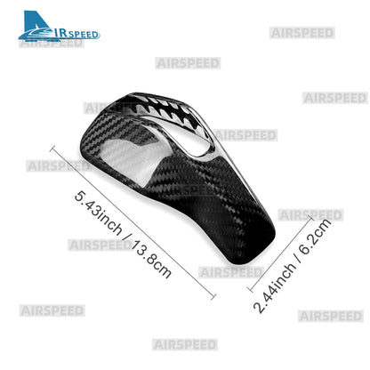 Real Hard Dry Carbon Fiber Sticker For Dodge Charger 2024 2025 2026 2027 LHD Car Gear Shift Knob Cover Trim Accessories