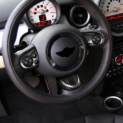 for MINI Cooper Countryman R60 R55 R56 R57 2010 2011 2012 Real Hard Carbon Fiber Car Steering Wheel Cover Trim Accessories - detail view 5