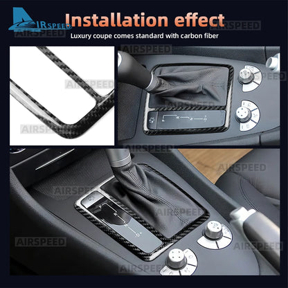 Real Hard Carbon Fiber Trim Cover For Mercedes Benz SLK R171 2004 2005 2006 2007-2010 Automatic Car Central Control Gear Panel