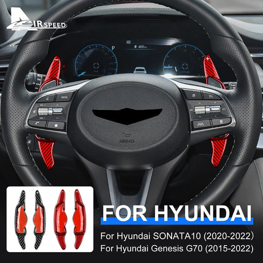 Hard Dry Carbon Fiber For Hyundai Genesis G70 Sonata 10 2020 2021 2022 Steering Wheel Paddle Shifter Extension Accessories