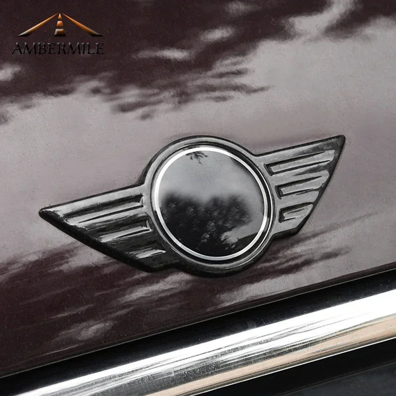 Car Front Hood Rear Trunk Logo Badge Emblem Sticker Carbon Fiber for Mini Cooper F54 F55 F56 F60 R55 R56 R57 R60 R61 Countryman - detail view 3