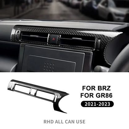 Real Hard Carbon Fiber For Subaru BRZ Toyota GR86 2021 2022 2023 2024 2025 JDM RHD Car Center Air Outlet Vent Sticker Interior - detail view 7