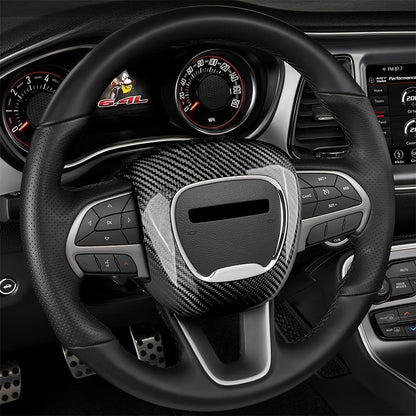 Steering Wheel Horn Cover For Dodge Charge/Durango/Challenger 2015-2023 Carbon FIber Airbag Cover Decoration Panel Shell