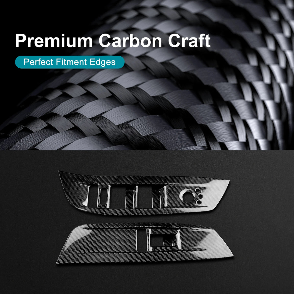 Trim For Dodge Charger 2024 2025 2026 2027 Car Front Door Window Switch Panel LHD Real Hard Dry Carbon Fiber Sticker Accessories