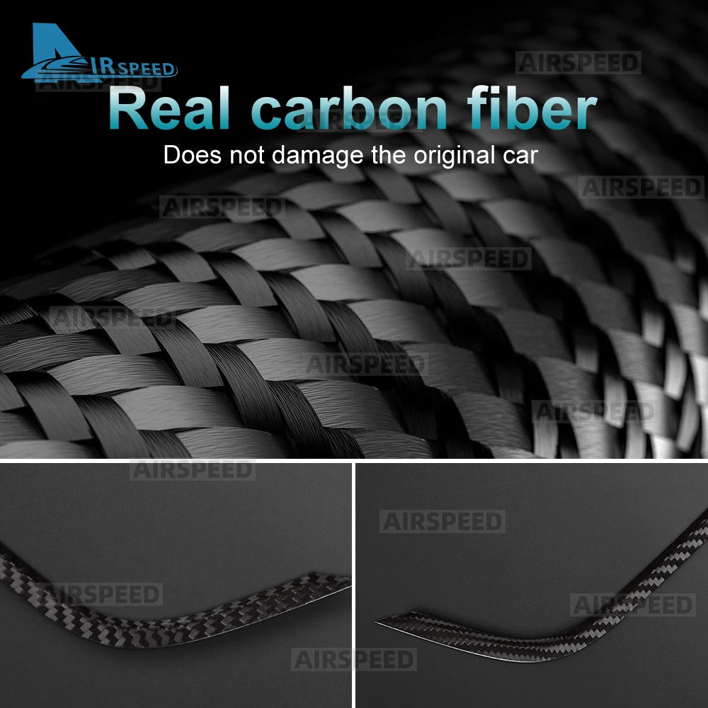 For Ford Fiesta 2018 2019 2020 2021 2022 2023 Real Dry Hard Carbon Fiber Center Console Air Vent Trim Cover Car Accessories - detail view 5