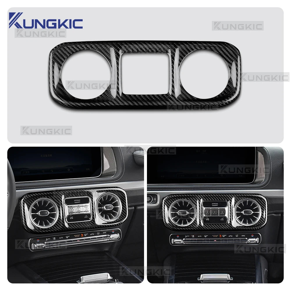For Mercedes Benz G-Class W465 G63 G580 G500 2025 2026 2027 Real Hard Carbon Fiber Trim Cover Car Center Console Air Vent Frame