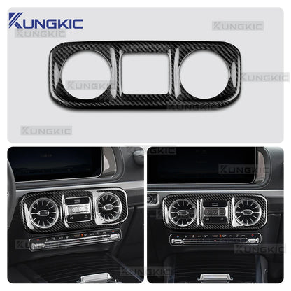 For Mercedes Benz G-Class W465 G63 G580 G500 2025 2026 2027 Real Hard Carbon Fiber Trim Cover Car Center Console Air Vent Frame