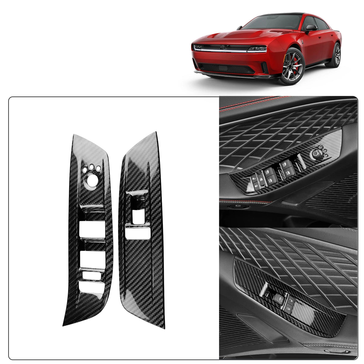 Trim For Dodge Charger 2024 2025 2026 2027 Car Front Door Window Switc ...