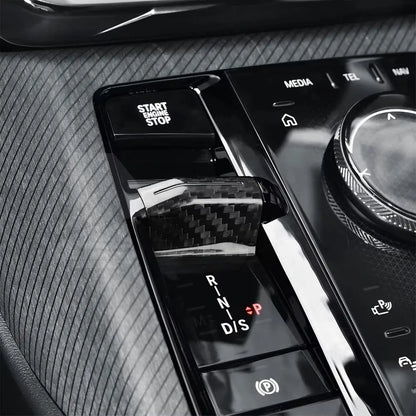 For BMW X3 G45 M3 G80 2025 IX i20 2021-2025 i5 G60 5 Series G60 2024 2025 LHD Real Dry Carbon Fiber Car Gear Shift Knob Trim - detail view 4