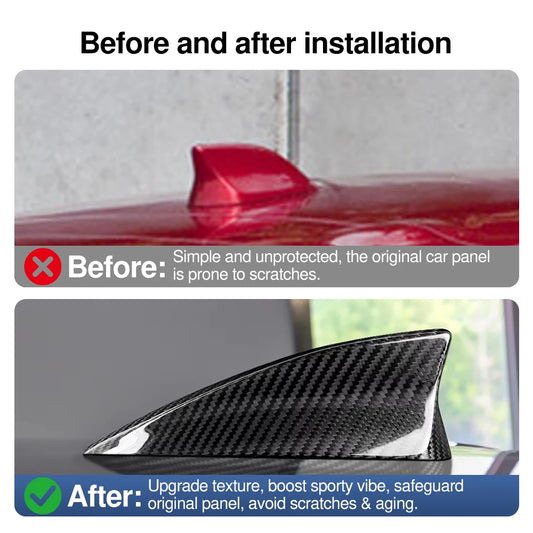 Hard carbon fiber Roof Shark Fin Antenna Cover Aerials Trim For Mazda 3 Axela 2014 2015-2019 Car Exterior Decoration Accessories - detail view