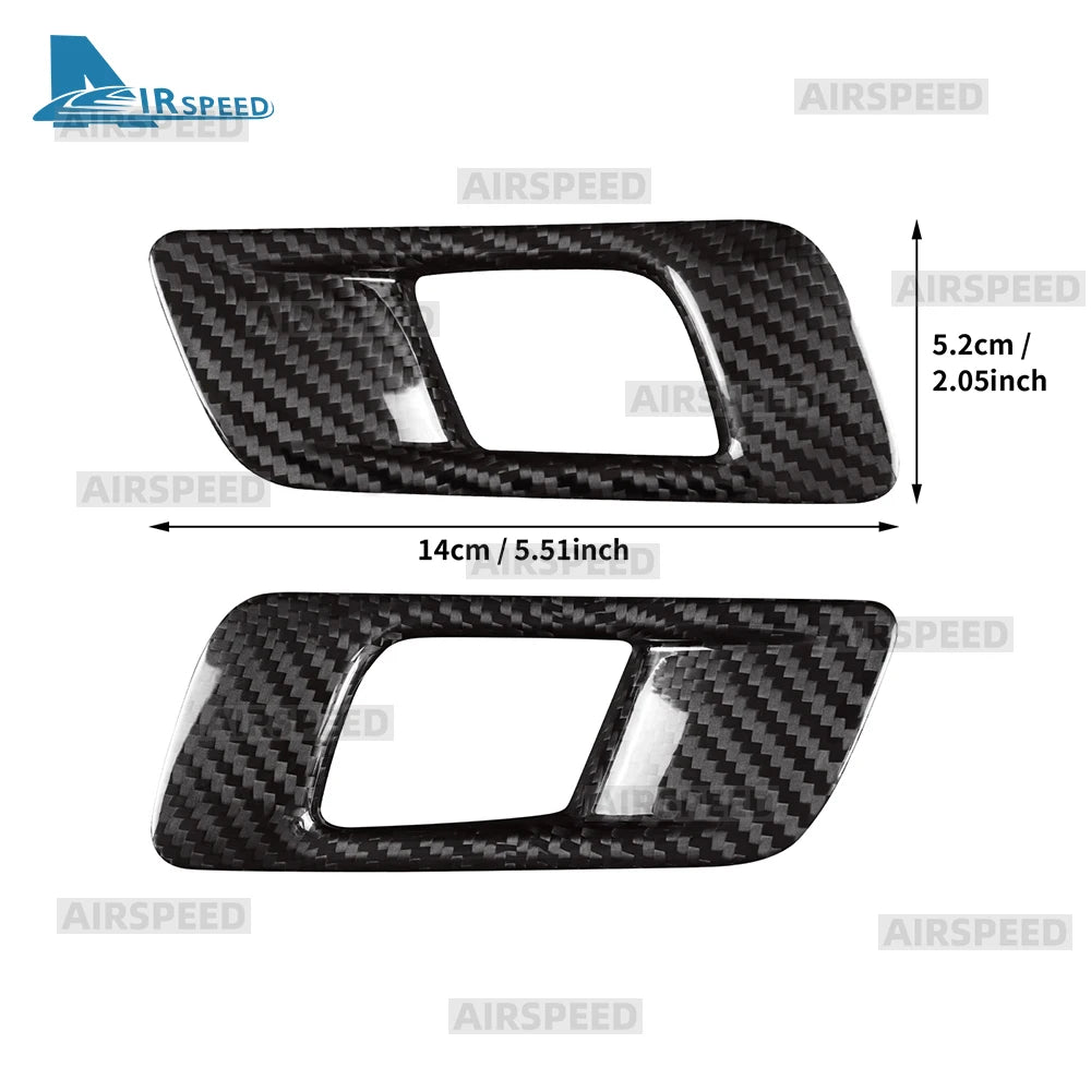Real Dry Carbon Fiber Door Pull Handle Cover Trim for Ford Mustang 2015 2016 2017 2018 2019 2020 2021-2027 Interior Accessories - detail view 5