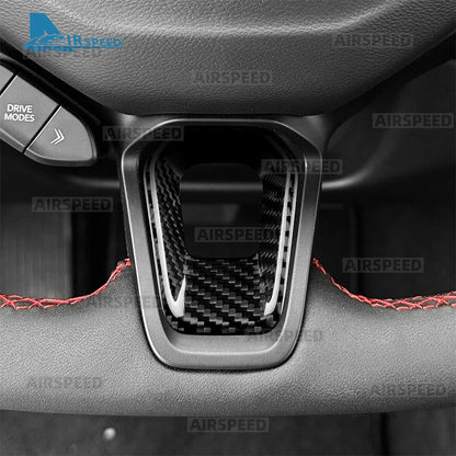 Real Hard Dry Carbon Fiber Material Sticker For Dodge Charger 2024 2025 2026 2027 Steering Wheel Chin Decoration Car Accessories