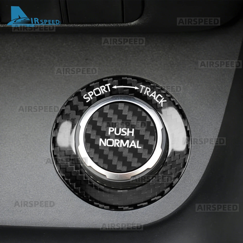 Real Dry Hard Carbon Fiber Car Driving Mode Knob Sticker For Toyota GR Yaris 2020 2021 2022 2023 2024 Interior Trim Accessories - detail view 3
