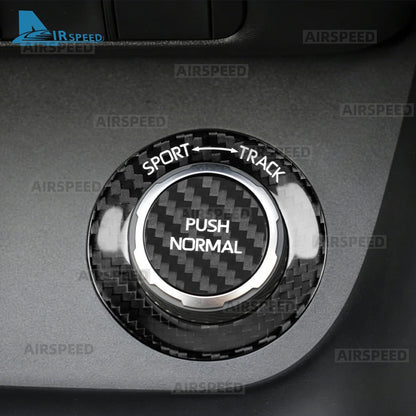 Real Dry Hard Carbon Fiber Car Driving Mode Knob Sticker For Toyota GR Yaris 2020 2021 2022 2023 2024 Interior Trim Accessories - detail view 3