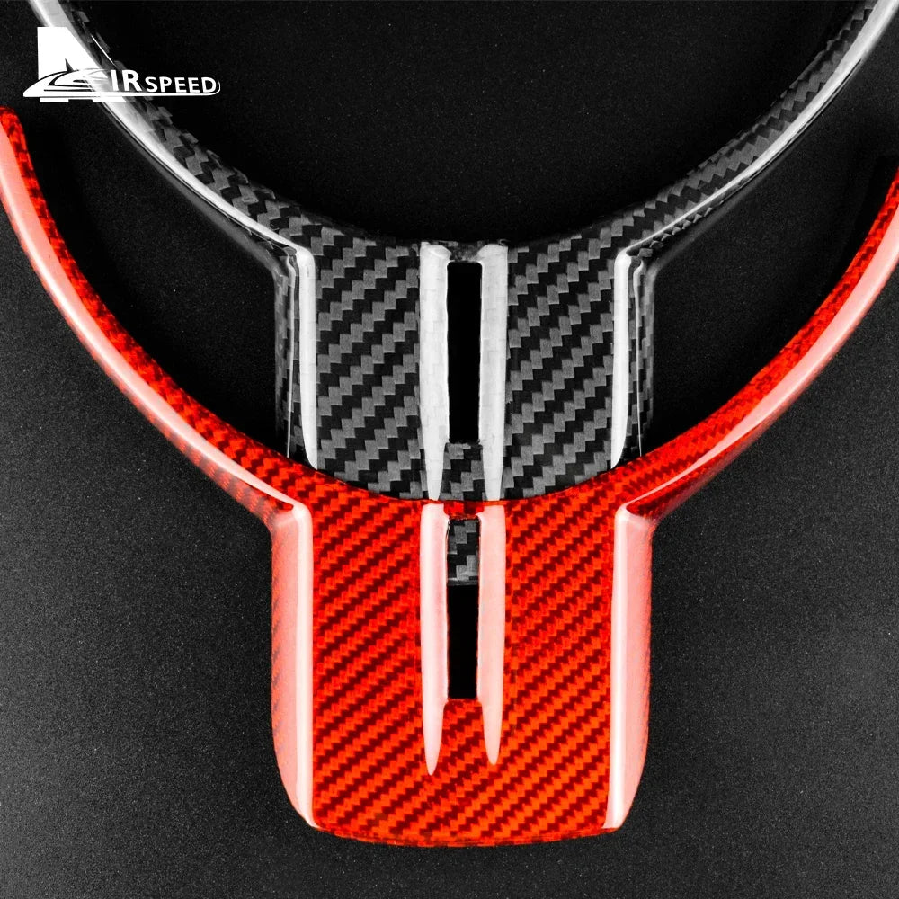 Real Dry Carbon Fiber Cover For Subaru BRZ Toyota 86 2012-2016 Car Steering Wheel Panel Protective Cover Sticker Trim Interior - detail view 4