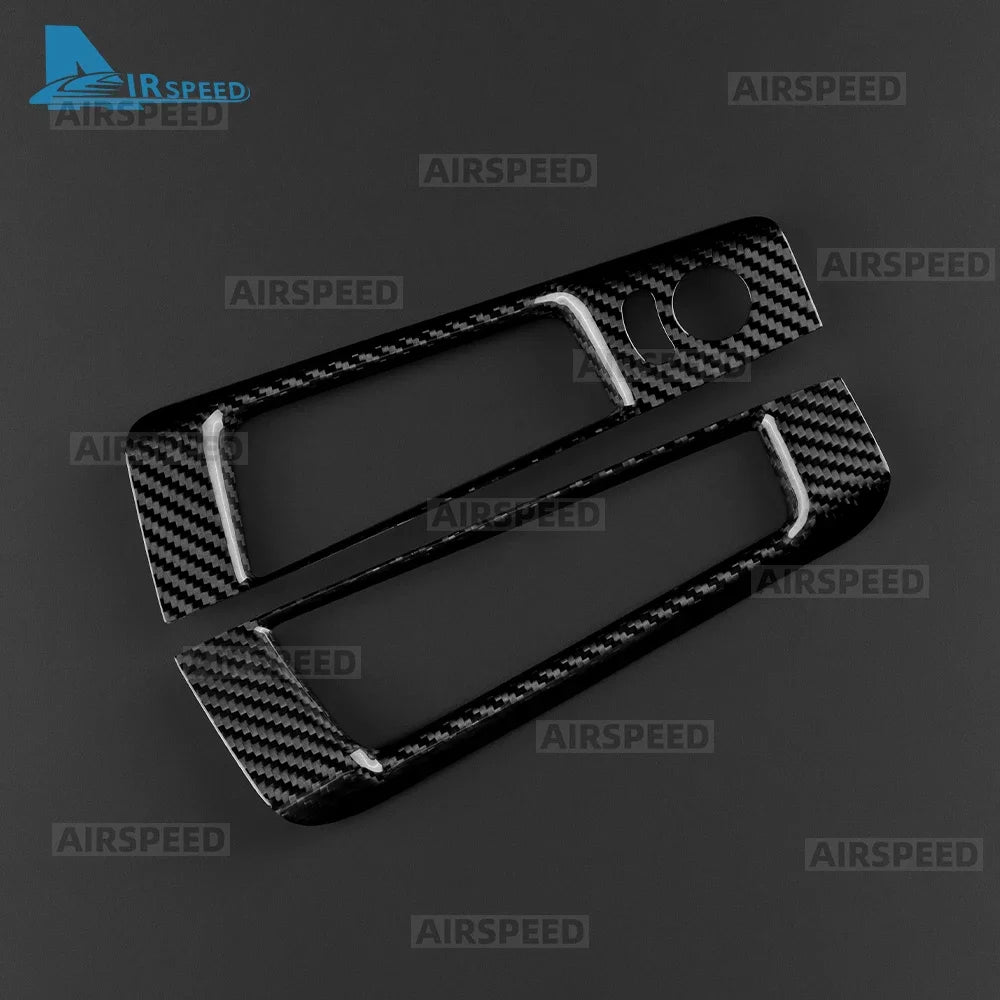 Real Hard Dry Carbon Fiber Sticker RHD For Fiat 500 Abarth 595 695 2008-2024 Car Rearview Mirror Adjustment Switch Storage Box - detail view 5